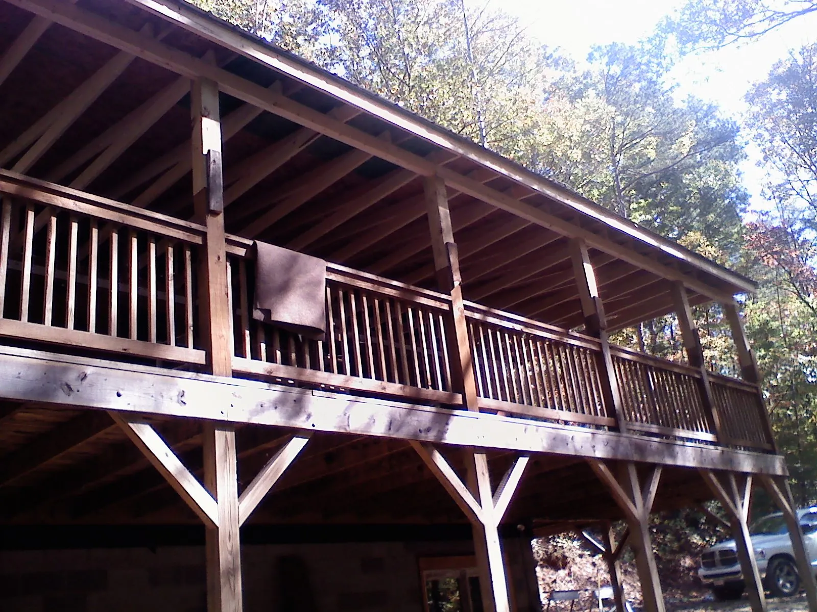 Timber framing under a new elevated porch and deck — Roof Leak Repair in Shamokin by Roofing Brothers